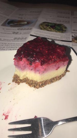 Polish vegan cheese cake ( I think with was was mix berries. This one was far better then the tropical one) at SweetFit in Bialystok