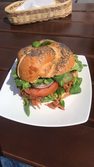 Bbq jackfruit sandwich at SweetFit in Bialystok