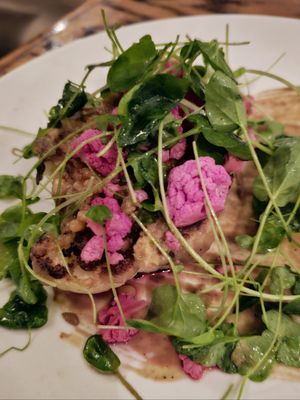 Jerk-Roasted Cauliflower (Dine Downtown '24 vegan option) #Veganuary at Hook and Ladder in Sacramento