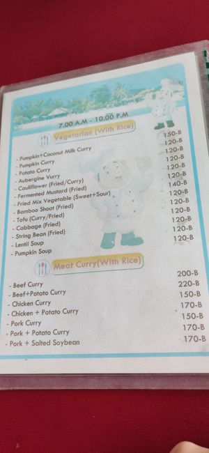 Menu at Forever Restaurant in Koh Lipe