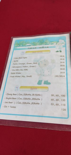 Drinks at Forever Restaurant in Koh Lipe