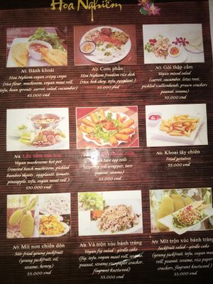 Menu at Hoa Nghiem in Hue