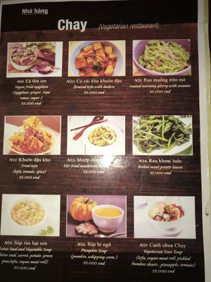 Menu at Hoa Nghiem in Hue