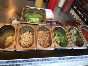 Toppings  at Good Dog Vegan Hot Dogs in North London