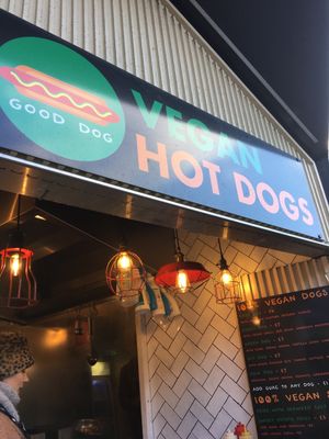 Old location at Camden Market at Good Dog Vegan Hot Dogs in North London
