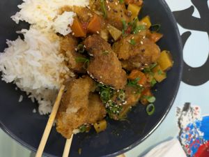 Vegan katsu curry. Crispy "chicken". at Dareshasu in Tenerife