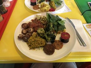 Food from the buffet at Peacefood.Bio in Luzern