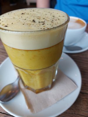 Kurkuma latte at Karls Kraut in Luzern