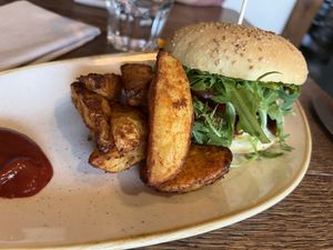 Seitan and Tofu Burger  at Karls Kraut in Luzern