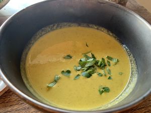 Green pea gazpacho   at Karls Kraut in Luzern