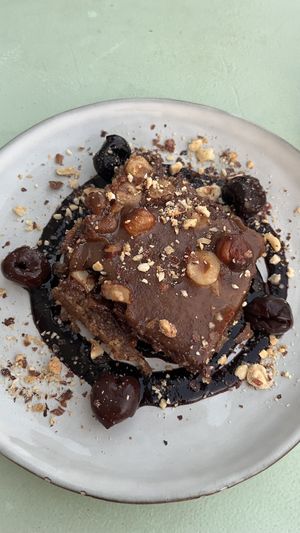 Toffee chocolate cherry with roasted hazelnuts, amazing  at Karls Kraut in Luzern