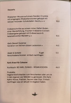 Desserts at Karls Kraut in Luzern