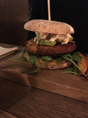 tempeh burger at Karls Kraut in Luzern