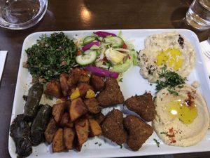 Vegetarian platter  at Mount Lebanon in Sheffield