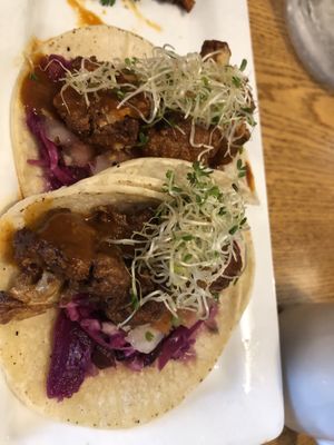 Cauliflower tacos- very spicy and delicious   at The Flying Steamshovel in Rossland