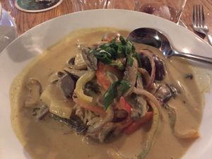 Yellow Coconut Curry at The Flying Steamshovel in Rossland