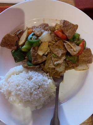 TVP and Veggies  at The Noodle Shop in Asheville