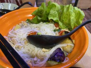 Veggie rice noodle with soup  at Sisombath in Hong Kong Island