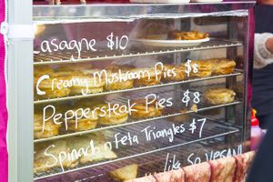 The most delicious pies and pastries around! at Vegan Market of Melbourne in St Kilda