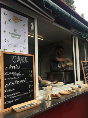 Patisserie with French pastries and crepes at Vegan Market of Melbourne in St Kilda