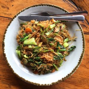 Vegan rice vermicelli  at Dragonfly Cafe in Ubud