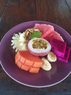 Fruit salad at Dragonfly Cafe in Ubud