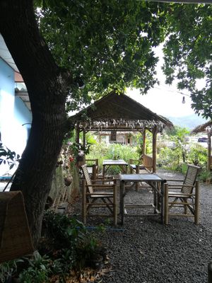 Some of the tables at Homemade Burgers and Sandwiches in Koh Samui