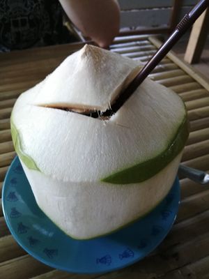 Fresh coconut at Homemade Burgers and Sandwiches in Koh Samui