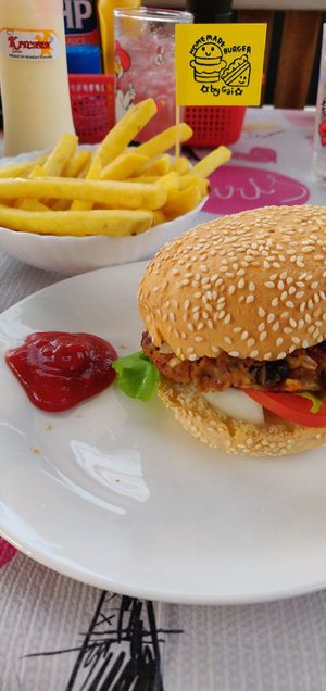 Vegan bean burger at Homemade Burgers and Sandwiches in Koh Samui