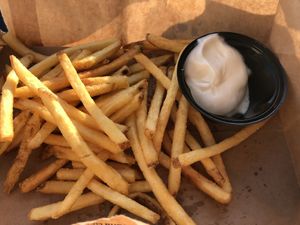 Fries with vegan mayo  at MAX in Wroclaw