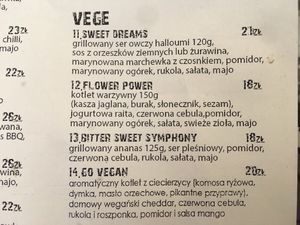 Veg / vegan options  at Rock Kitchen in Wroclaw
