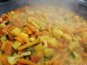 Deliciously spiced vegetable curry  at Mandala in Ravensburg