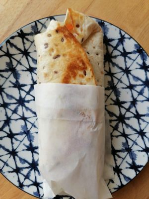 Savoury black bean wrap at Mandala in Ravensburg