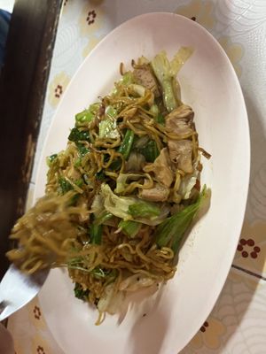 Stir fried yellow noodles   at Ming Zhen in Chiang Mai