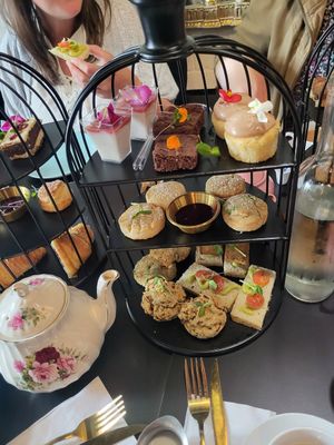 The cage in focus is the vegan option. at The Vanitea Room in Ottawa