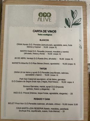 Wines  at Alive in Barcelona