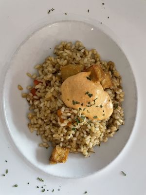 Rice with veggies and tofu  at Alive in Barcelona