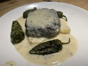 Filet farcit de mozzarella a la mostassa antiga #Veganuary at Alive in Barcelona