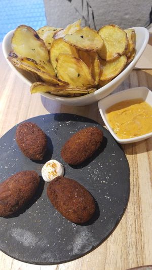 Patatas bravas and croquetas at Alive in Barcelona