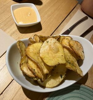 Patatas con salsa brava  at Alive in Barcelona