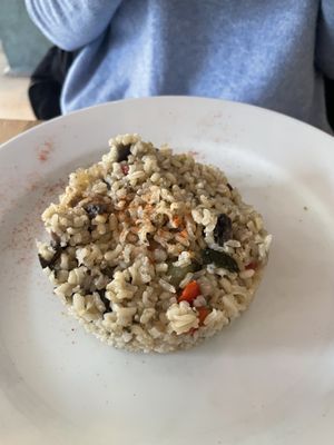 Arroz con verduras y champiñones al ajillo  at Alive in Barcelona