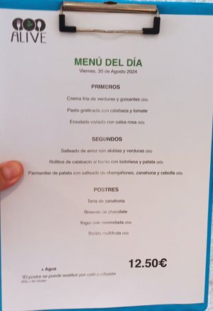 Menú del día at Alive in Barcelona