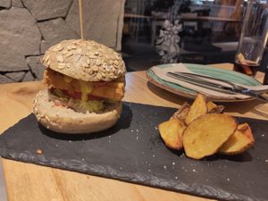 KFC fried tofu Burger at Alive in Barcelona