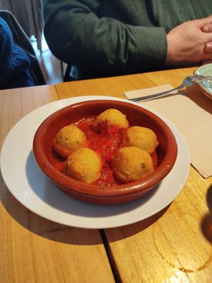 Buñuelos a la vizcaína. at Alive in Barcelona