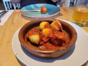 Vegan cod buñuelos at Alive in Barcelona
