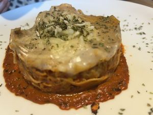 Lasagne with mince and Heura chicken   at Alive in Barcelona
