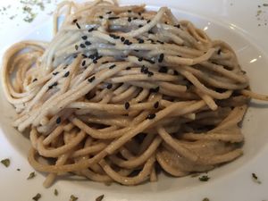 Pasta with mushroom sauce  at Alive in Barcelona