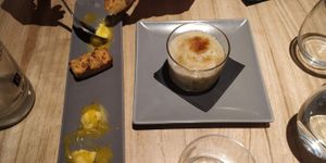 Left: Coconut financier with mango ice cream
Right: Crema Catalana with pineapple at Alive in Barcelona