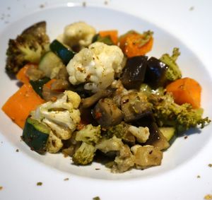 Vegetables with Chimichurri sauce at Alive in Barcelona