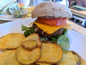 American burger at Alive in Barcelona